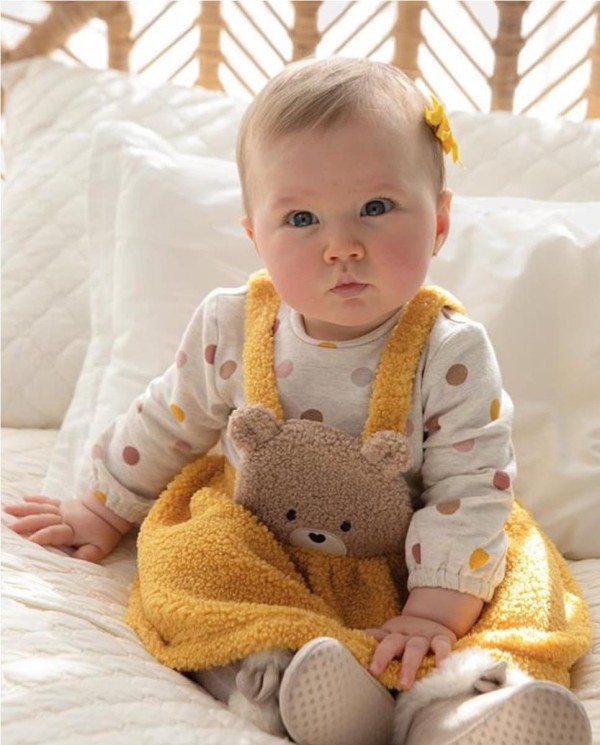 PELELE FALDA OSITO MOSTAZA