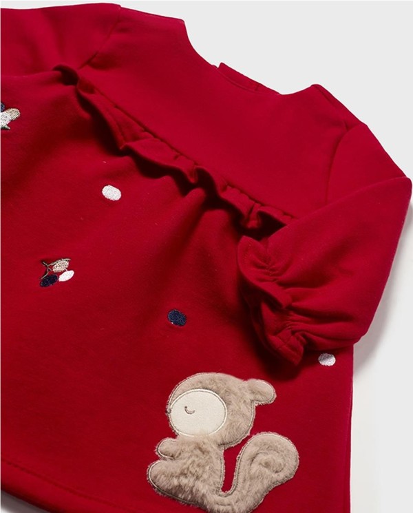 VESTIDO FELPA ARDILLA ROJO 2