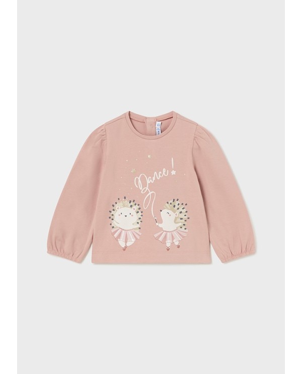 CAMISETA MANGA ABULLONADA ROSA