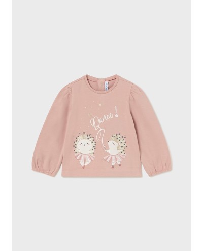 CAMISETA MANGA ABULLONADA ROSA