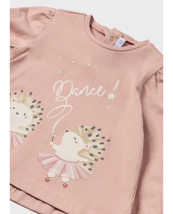 CAMISETA MANGA ABULLONADA ROSA 2