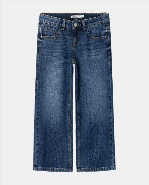 PANTALÓN TEJANO ANCHO CHICA AZUL