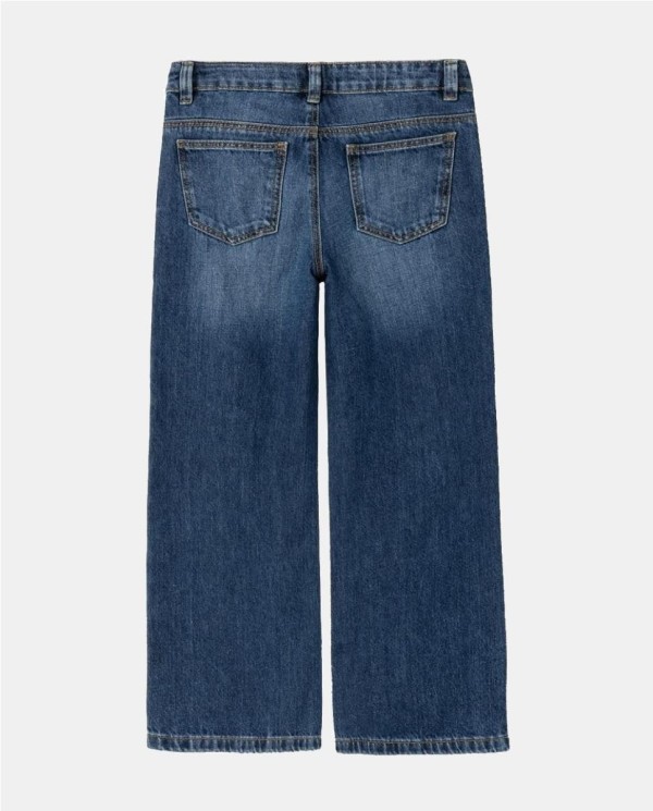 PANTALÓN TEJANO ANCHO CHICA AZUL 2