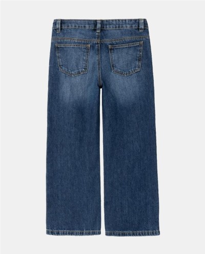 PANTALÓN TEJANO ANCHO CHICA AZUL