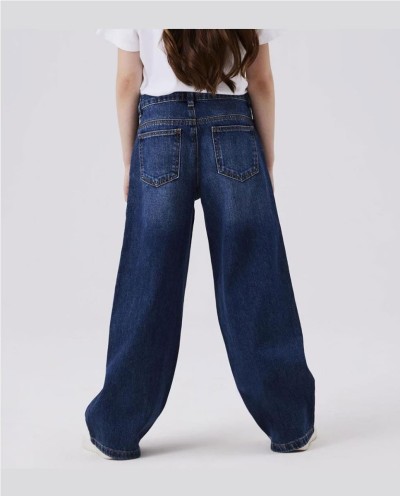 PANTALÓN TEJANO ANCHO CHICA AZUL