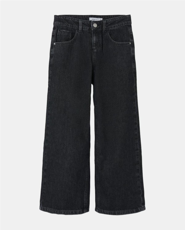 PANTALÓN TEJANO ANCHO CHICA DARK GREY DENIM