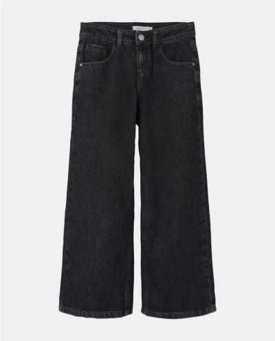 PANTALÓN TEJANO ANCHO CHICA DARK GREY DENIM