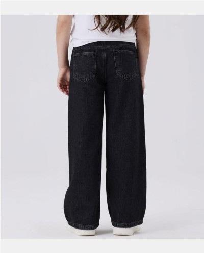 PANTALÓN TEJANO ANCHO CHICA DARK GREY DENIM