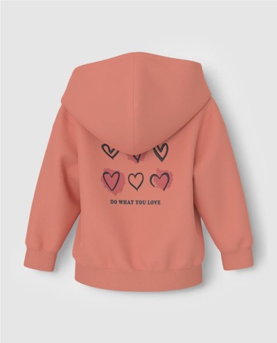 CHAQUETA CAPUCHA HEARTS FUSION CORAL