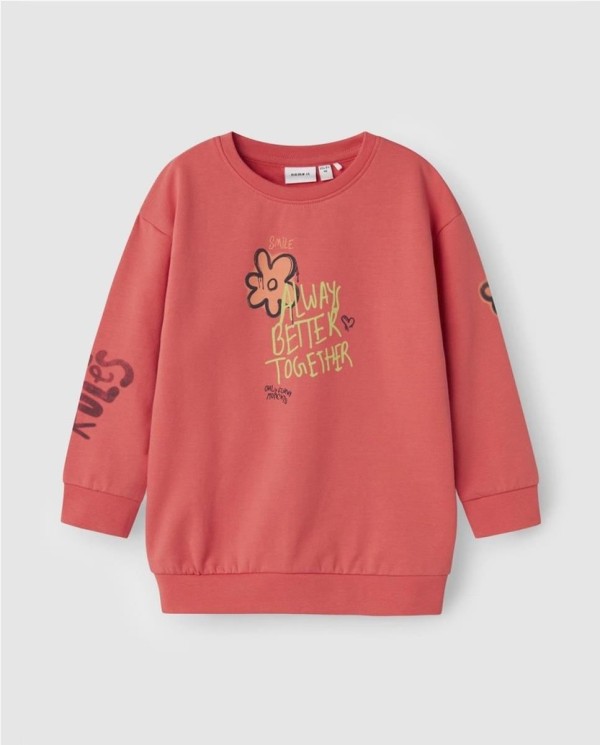 SUDADERA LARGA GRAFITI NARANJA