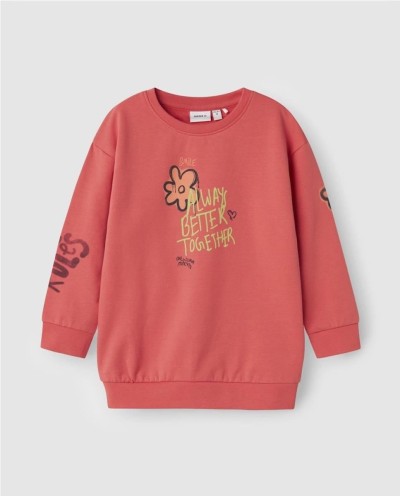 SUDADERA LARGA GRAFITI NARANJA