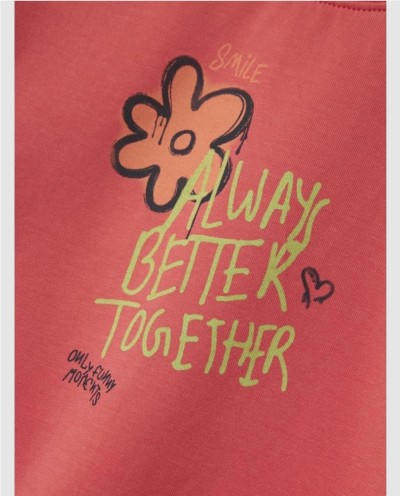 SUDADERA LARGA GRAFITI NARANJA