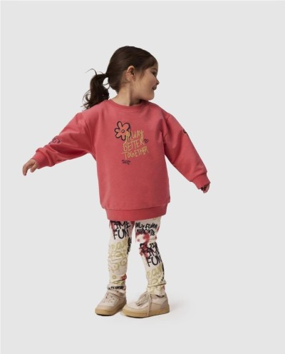 SUDADERA LARGA GRAFITI NARANJA