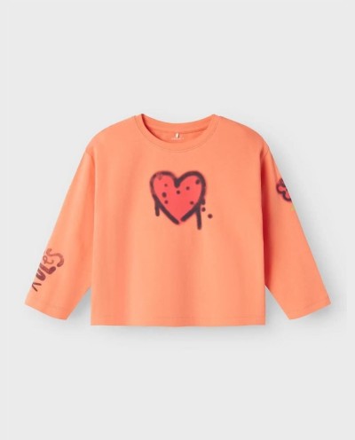 CAMISETA MANGA LARGA GRAFITI NARANJA