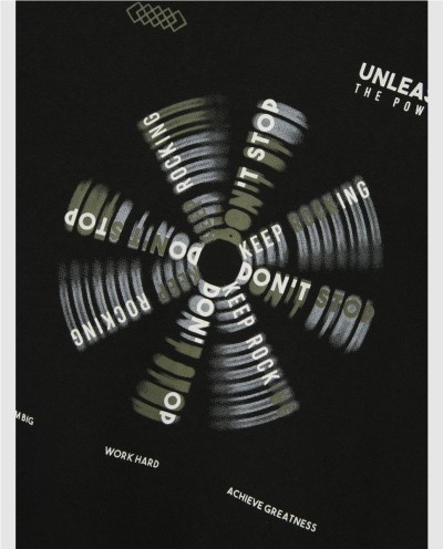 SUDADERA AFELPADA DON´T STOP NEGRO