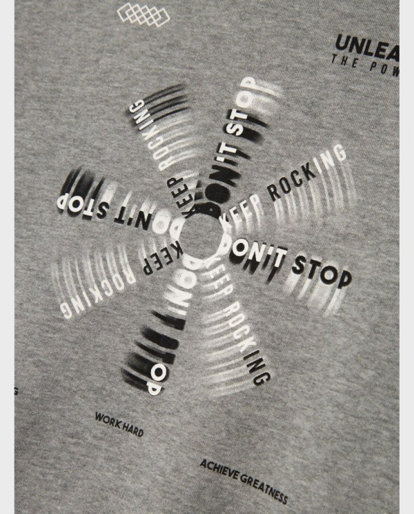 SUDADERA AFELPADA DON´T STOP GRIS VIGORE CLA