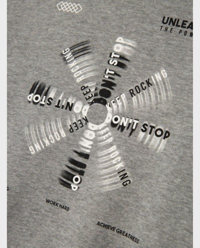 SUDADERA AFELPADA DON´T STOP GRIS VIGORE CLA