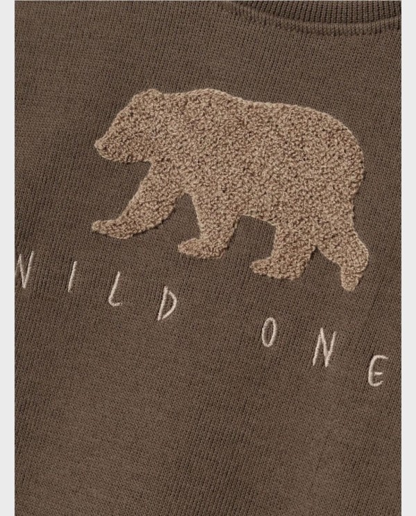 SUDADERA CON BORDADO 3D CHOCOLATE 2