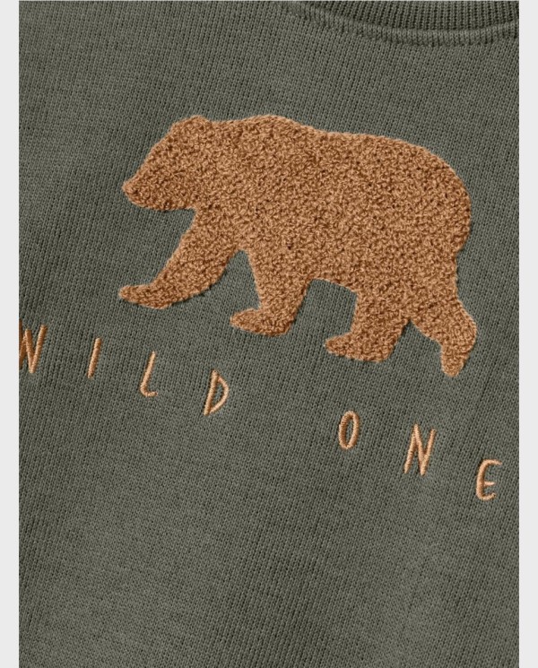 SUDADERA CON BORDADO 3D VERDE BOSQUE 2