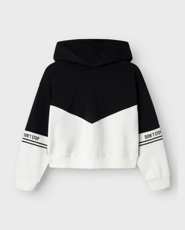 SUDADERA CORTE DISTENDIDO NEGRO