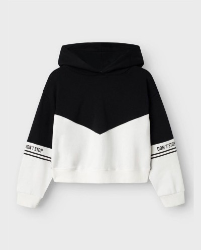 SUDADERA CORTE DISTENDIDO NEGRO