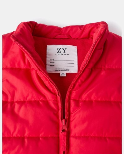 CHALECO ACOLCHADO CON FORRO POLAR ROJO