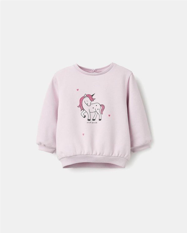 SUDADERA AFELPADA UNICORNIO