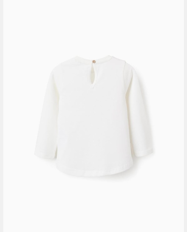 CAMISETA MANGA LARGA CON ESTAMPACIÓN BLANCO