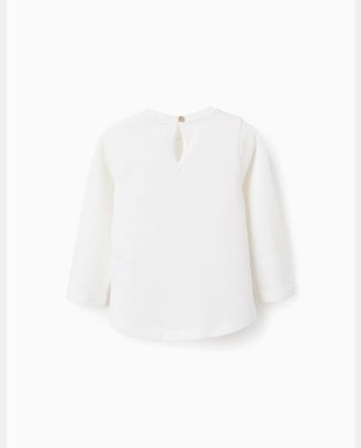 CAMISETA MANGA LARGA CON ESTAMPACIÓN BLANCO