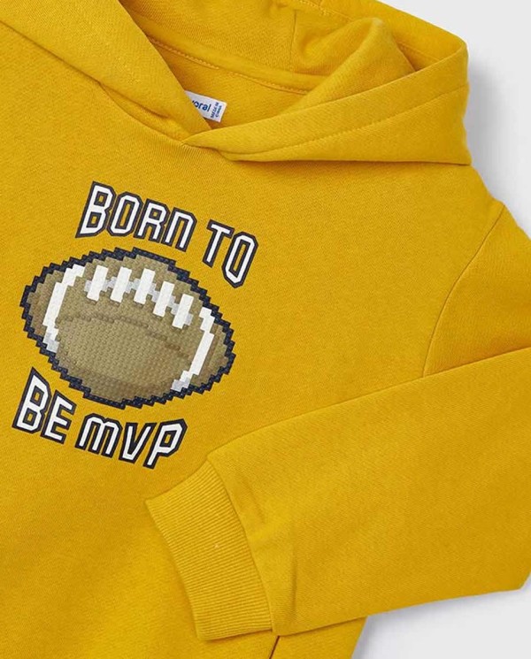 SUDADERA PRINT ENGOMADO MOSTAZA