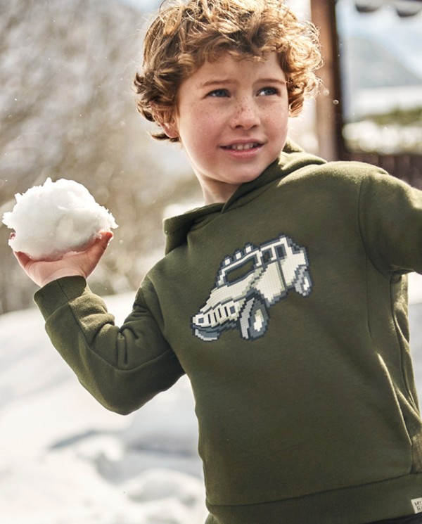 SUDADERA PRINT ENGOMADO LICHEN GREEN