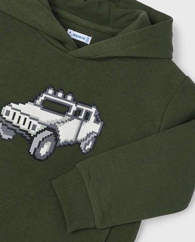 SUDADERA PRINT ENGOMADO LICHEN GREEN