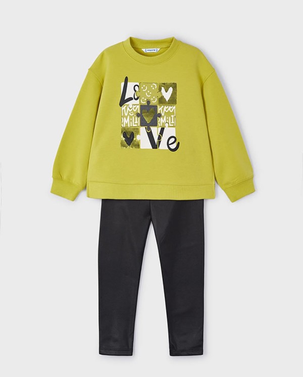 CONJUNTO LEGGING CON SUDADERA LOVE CITRONELA