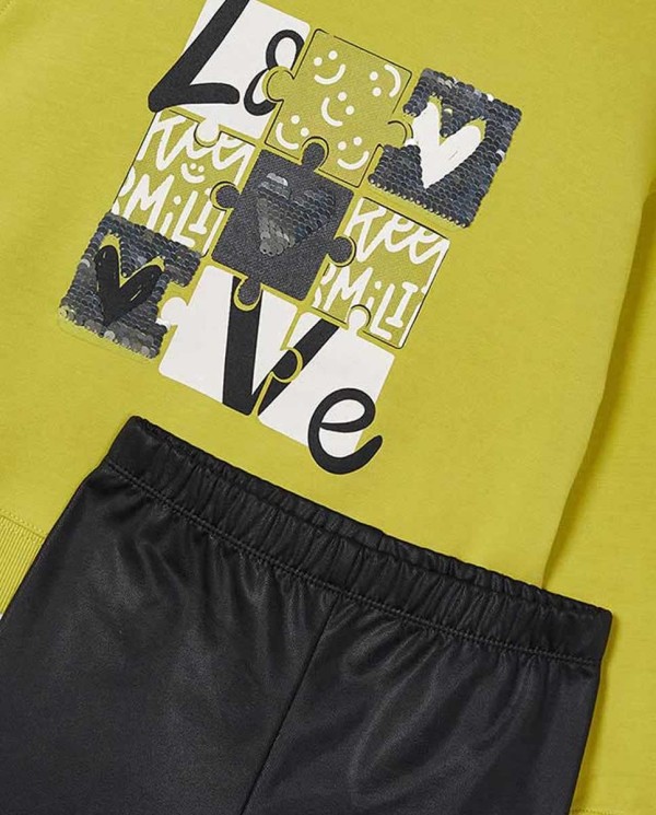 CONJUNTO LEGGING CON SUDADERA LOVE CITRONELA 2
