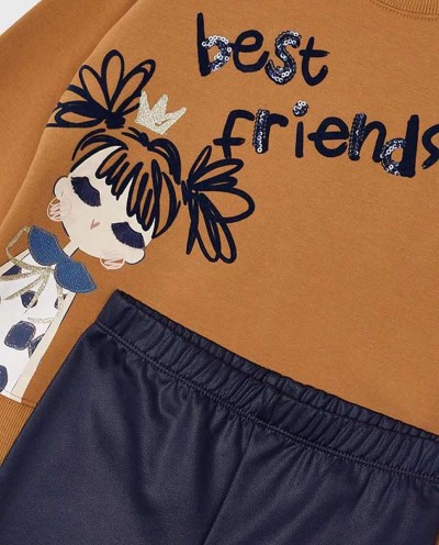 CONJUNTO LEGGING CON SUDADERA LOVE CARAMELO