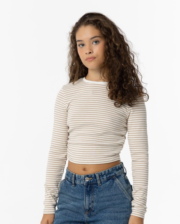 CAMISETA CANALÉ RAYAS BEIGE