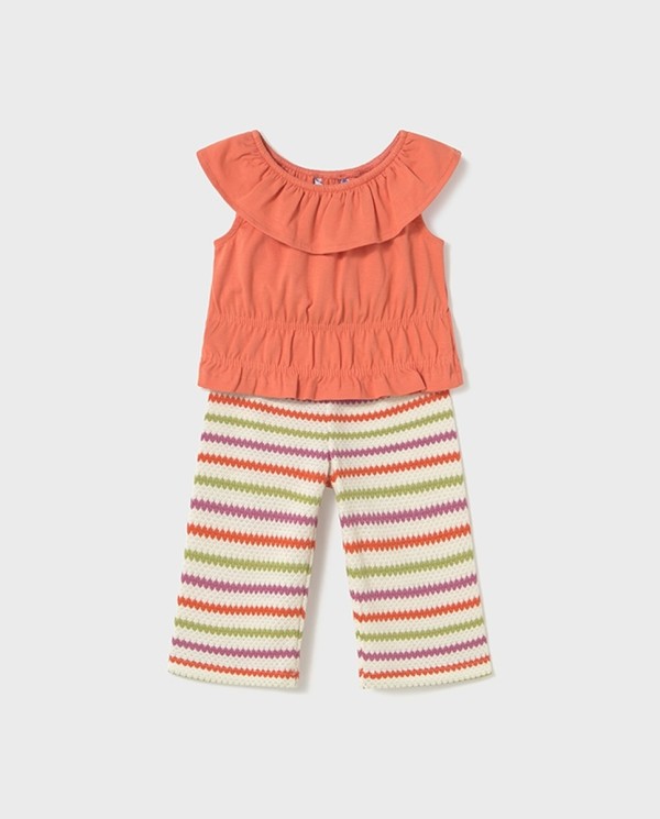 CONJUNTO PANTALÓN CROCHÉ NARANJA