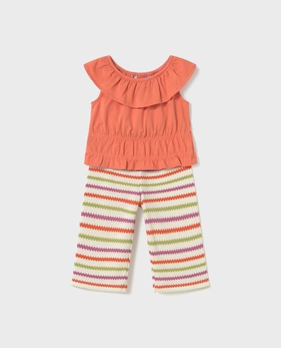 CONJUNTO PANTALÓN CROCHÉ NARANJA