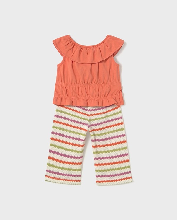 CONJUNTO PANTALÓN CROCHÉ NARANJA