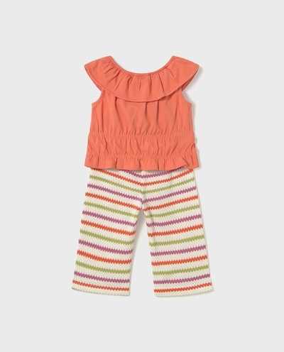 CONJUNTO PANTALÓN CROCHÉ NARANJA