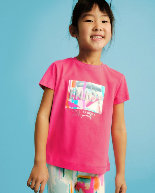 CAMISETA ESTAMPADA NIÑA ROSA VIGORE