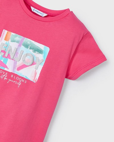 CAMISETA ESTAMPADA NIÑA ROSA VIGORE