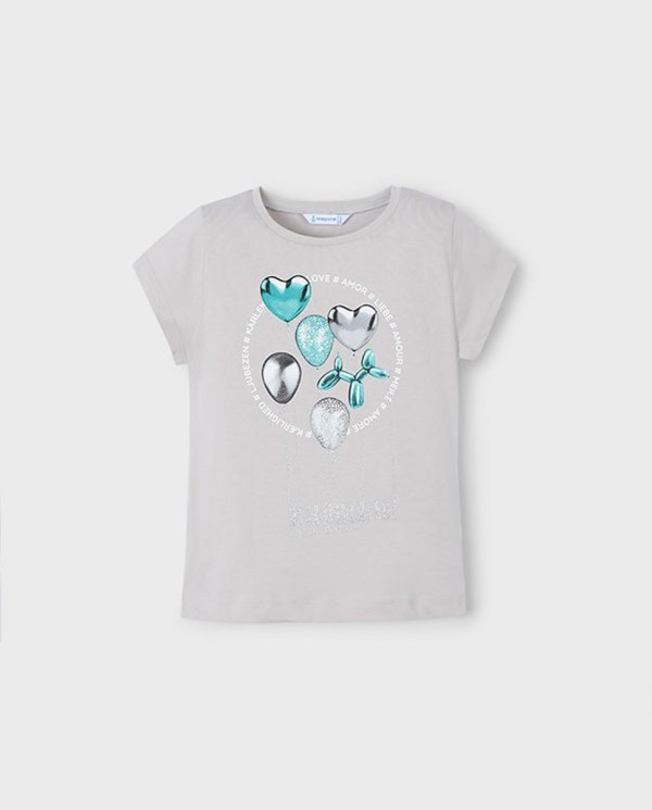 CAMISETA ESTAMPADA NIÑA GRIS CLARO 2