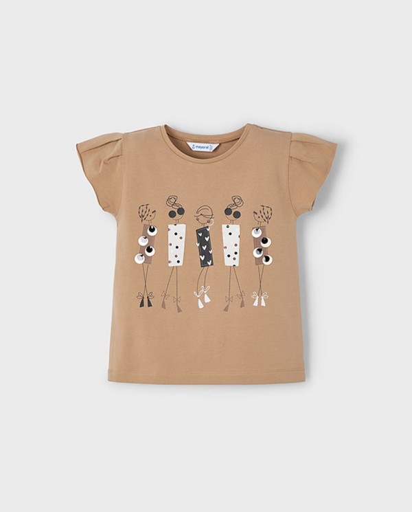 CAMISETA M/C NIÑAS TOSTADO