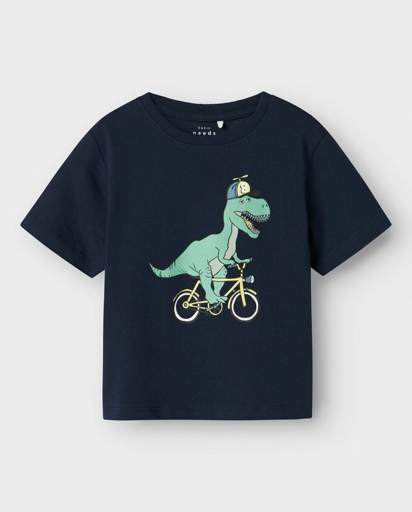 CAMISETA M/CORTA CON PRINT NAVY CLARO