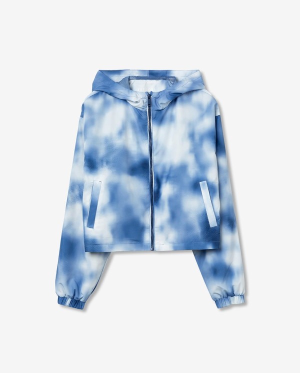 CHAQUETA CORTAVIENTOS CON CAPUCHA AZUL