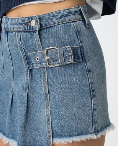 SHORTS-FALDA DENIM