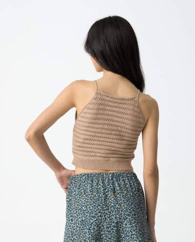 TOP TIRANTES DE TRICOT TOSTADO