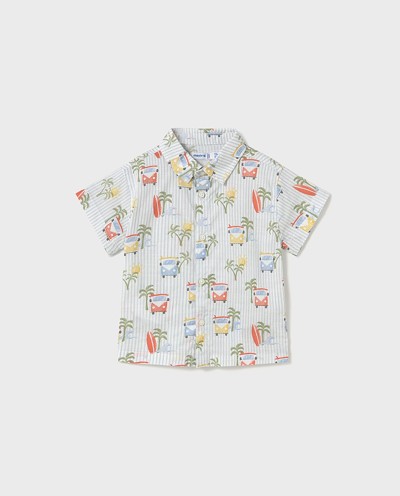 CAMISA ESTAMPADA AZUL AGUA