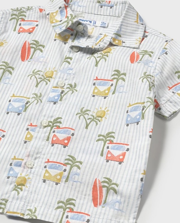 CAMISA ESTAMPADA AZUL AGUA